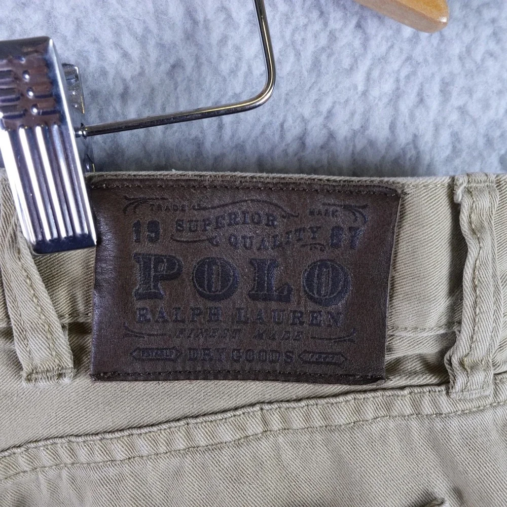 Polo Ralph Lauren Mens Tan Khaki Cotton Twill Straight Leg Pants 38x29‎